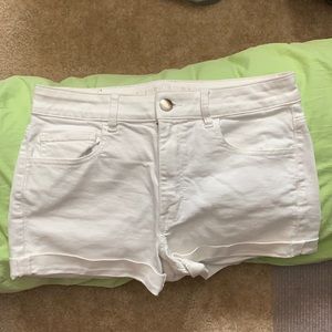 White denim shorts